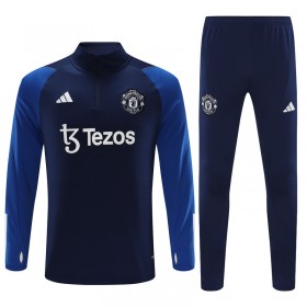 Manchester United Sweatshirt Za Trening Četvrt Zip 2023-24 Navy